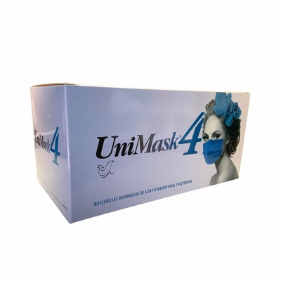 Cubreboca Unimask 4 Azul Cobalto 50 Pz Uniseal