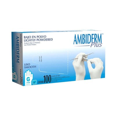Guante Latex Plus Blanco 100pz. Ambiderm