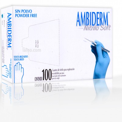 Guante Nitrilo Soft Azul 100pz. Ambiderm